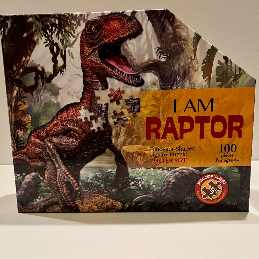 I Am RAPTOR Dinosaur-Shaped Puzzle